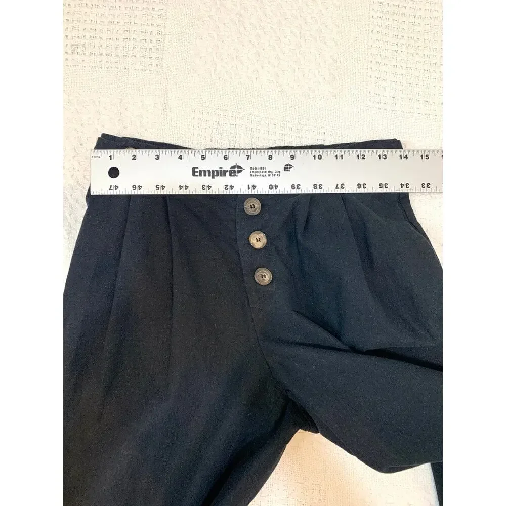 Greylin small Nana pleated linen cropped wide leg culottes P2 3401